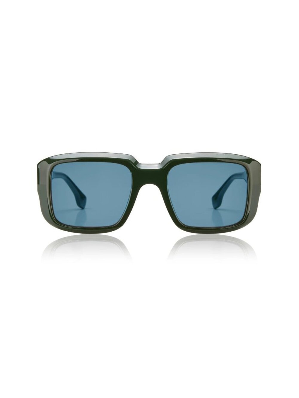 New Raval Eyewear Men's Sunglasses Green Square Blue Lens Acetate Frame LOBO C4